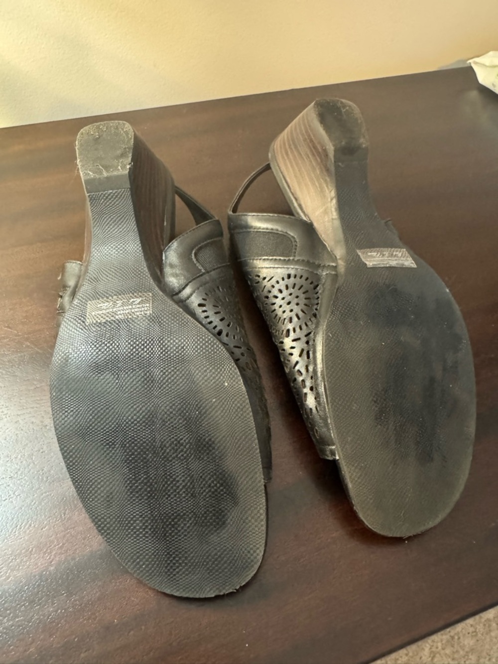 Bella Vita Black Perforated Open-Toe Slingback Mules - Picture 3 of 5